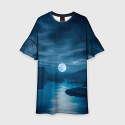 Детское платье Пейзаж озера, берега и луны - Dear Esther