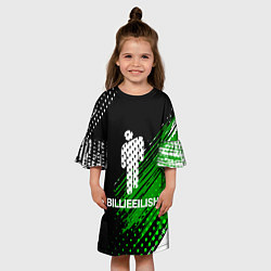 Платье клеш для девочки Billie eilish - краска, цвет: 3D-принт — фото 2