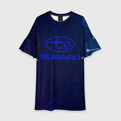 Платье клеш для девочки Subaru Абстракция неон, цвет: 3D-принт