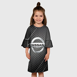 Платье клеш для девочки Nissan метал карбон, цвет: 3D-принт — фото 2