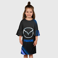 Платье клеш для девочки Mazda Абстракция карбон, цвет: 3D-принт — фото 2