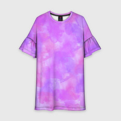 Детское платье Акварельная текстура в розовых тонах