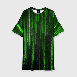 Детское платье Двоичный код зеленый