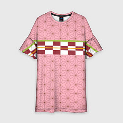 Платье клеш для девочки Кимоно Незуко, цвет: 3D-принт