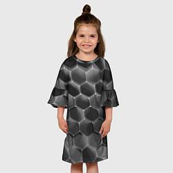 Платье клеш для девочки Черные камни, цвет: 3D-принт — фото 2