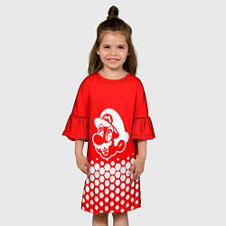 Платье клеш для девочки Super Mario - абстракция, цвет: 3D-принт — фото 2