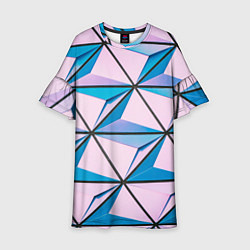 Платье клеш для девочки Абстрактные геометрические панели, цвет: 3D-принт