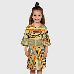 Платье клеш для девочки Vintage Journal, цвет: 3D-принт — фото 2