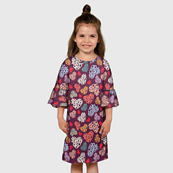 Платье клеш для девочки Сердце сырное, цвет: 3D-принт — фото 2