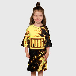 Платье клеш для девочки PUBG neon, цвет: 3D-принт — фото 2