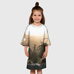 Платье клеш для девочки Дорога в закaт, цвет: 3D-принт — фото 2