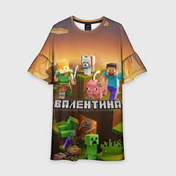 Платье клеш для девочки Валентина Minecraft, цвет: 3D-принт