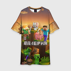 Платье клеш для девочки Валерия Minecraft, цвет: 3D-принт
