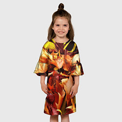 Платье клеш для девочки Куча осенних листьев, цвет: 3D-принт — фото 2