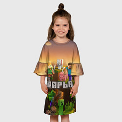 Платье клеш для девочки Дарья Minecraft, цвет: 3D-принт — фото 2