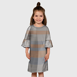 Платье клеш для девочки Прямоугольная масса пластин, цвет: 3D-принт — фото 2