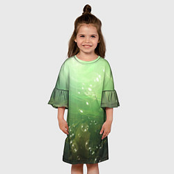 Платье клеш для девочки Морские глубины с рыбой, цвет: 3D-принт — фото 2