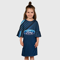 Платье клеш для девочки Ford Абстракция, цвет: 3D-принт — фото 2