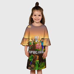 Платье клеш для девочки Ярослав Minecraft, цвет: 3D-принт — фото 2