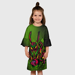 Платье клеш для девочки Крейзи кролик, цвет: 3D-принт — фото 2