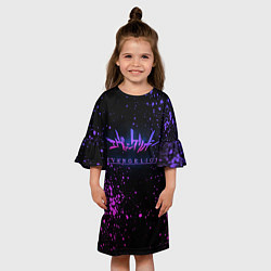Платье клеш для девочки Evangelion neon logo, цвет: 3D-принт — фото 2