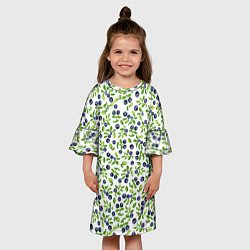 Платье клеш для девочки Лесная черника, цвет: 3D-принт — фото 2