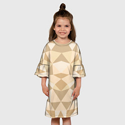 Платье клеш для девочки Плитка геометрическая мозаика, цвет: 3D-принт — фото 2