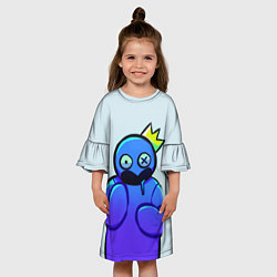 Платье клеш для девочки Blue Rainbow Friends, цвет: 3D-принт — фото 2