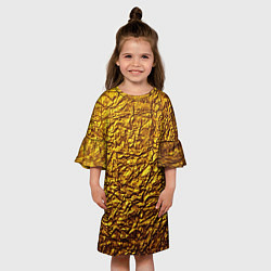 Платье клеш для девочки Золотая фольга, цвет: 3D-принт — фото 2