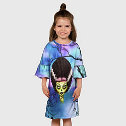 Платье клеш для девочки Девушка - зомби, цвет: 3D-принт — фото 2