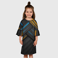 Платье клеш для девочки Переплетение полос, цвет: 3D-принт — фото 2