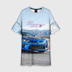 Платье клеш для девочки Chevrolet Camaro ZL 1 - Motorsport, цвет: 3D-принт