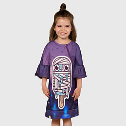 Платье клеш для девочки Мумия на палочке, цвет: 3D-принт — фото 2