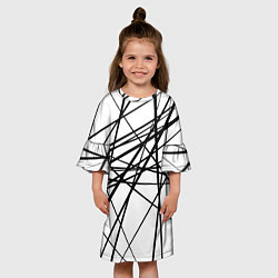Платье клеш для девочки Пересечение линий, цвет: 3D-принт — фото 2