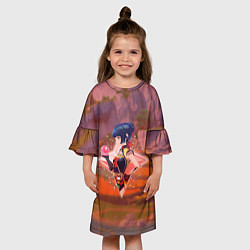 Платье клеш для девочки Сян Лин в примогеме, цвет: 3D-принт — фото 2
