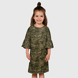 Платье клеш для девочки Камуфляж AOR-1 мелкий, цвет: 3D-принт — фото 2