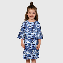 Платье клеш для девочки Камуфляж Navi Camo, цвет: 3D-принт — фото 2