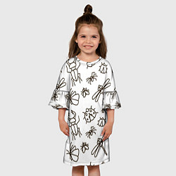 Платье клеш для девочки Bugs pattern, цвет: 3D-принт — фото 2