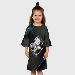 Платье клеш для девочки Шэнь Хэ в ромбе, цвет: 3D-принт — фото 2