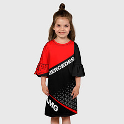 Платье клеш для девочки Мерседес - Амг - Красная униформа, цвет: 3D-принт — фото 2