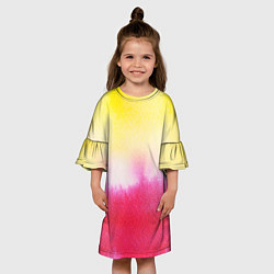 Платье клеш для девочки Солнечная акварель, цвет: 3D-принт — фото 2
