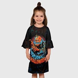 Платье клеш для девочки Жуткий Хэллоуин Halloween, цвет: 3D-принт — фото 2