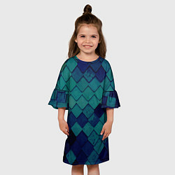 Платье клеш для девочки Морозная плитка, цвет: 3D-принт — фото 2
