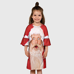 Платье клеш для девочки Санта Клаус Что? Опять?, цвет: 3D-принт — фото 2