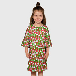 Платье клеш для девочки Рождественские гномы, цвет: 3D-принт — фото 2