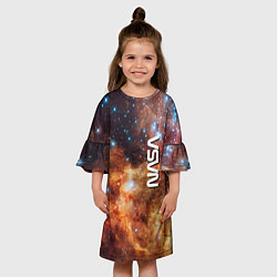 Платье клеш для девочки Рождение новой звезды - NASA, цвет: 3D-принт — фото 2