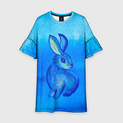 Платье клеш для девочки Водяной кролик символ 2023, цвет: 3D-принт