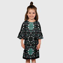 Платье клеш для девочки Узор из мозаики, цвет: 3D-принт — фото 2