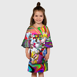 Платье клеш для девочки Super Mario - Gaming aesthetics - Collage, цвет: 3D-принт — фото 2