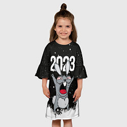 Платье клеш для девочки Злой кролик 2023, цвет: 3D-принт — фото 2